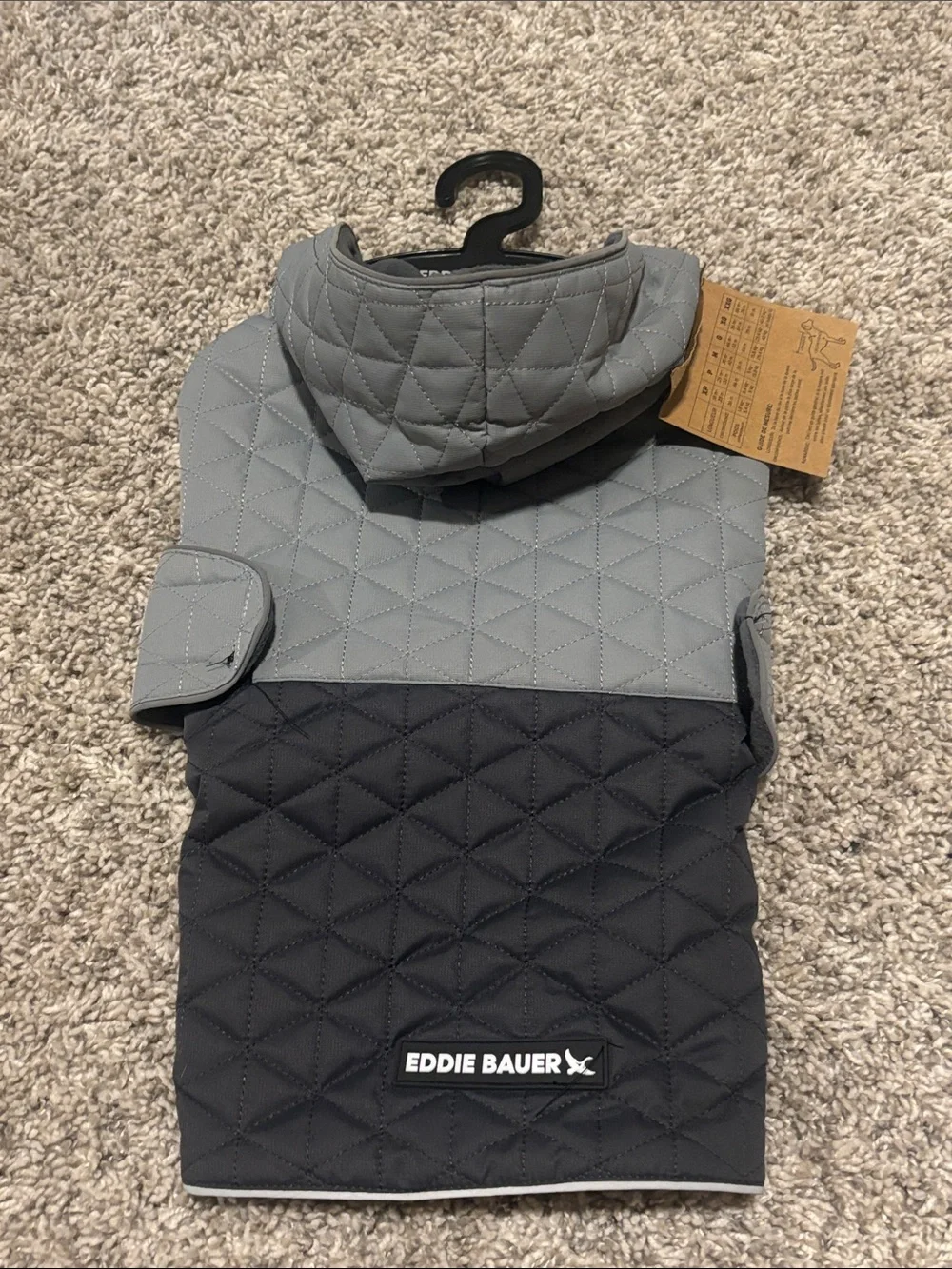 NWT Eddie Bauer Pet Richaland Two-Tone Quilted Dog Puffer Jacket Medium